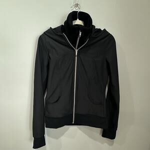 Lululemon Uba Hoodie Jacket Women’s Sz 4 Small Black With Removable Fleece Liner